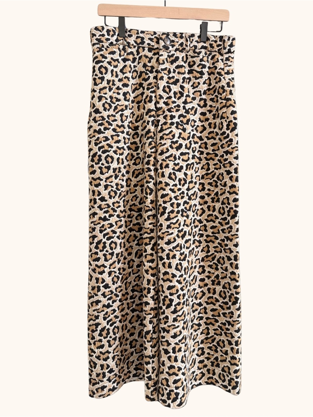 Anthropologie Maeve Ettie High-Rise Crop Wide-Leg Pants: Leopard Edition 31